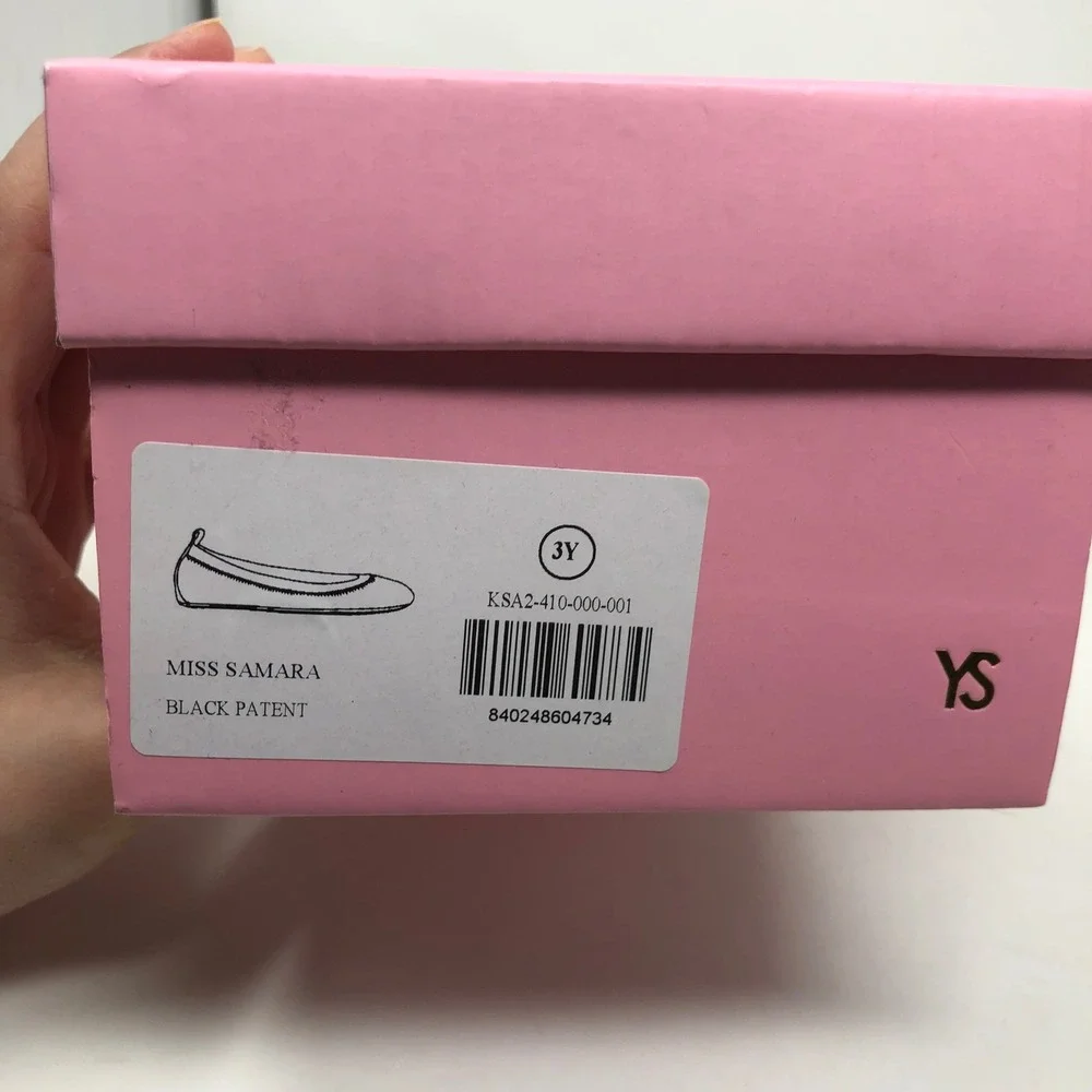 Yosi Samra Miss Samara Ballet Flats Girls Size 3Y Kids Black Patent Leather KSA2